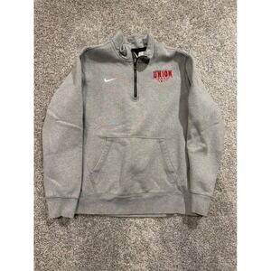 Nike Sweatshirt Mens Medium Gray Union Redskins Quarter Zip Pullover Heavy